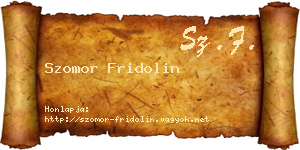 Szomor Fridolin névjegykártya